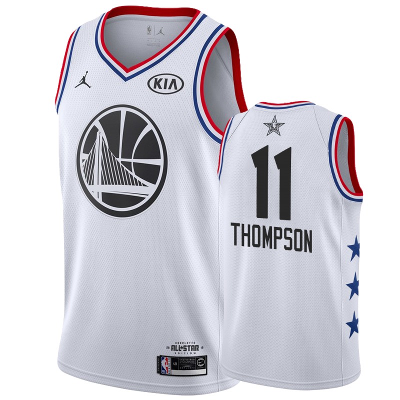 Men Golden State Warriors #11 Klay Thompson All-Star Game Finished Jersey - White