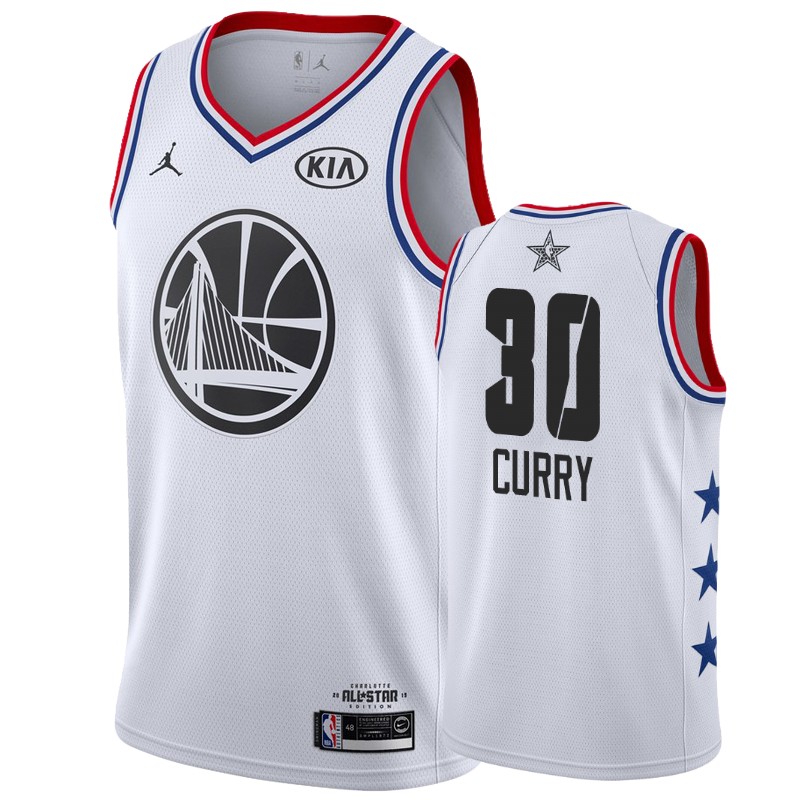 Men Golden State Warriors #30 Stephen Curry All-Star Game Finished Jersey - White
