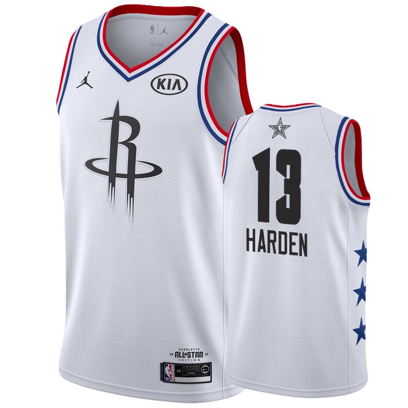 Men Houston Rockets #13 James Harden All-Star Game Finished Jersey - White