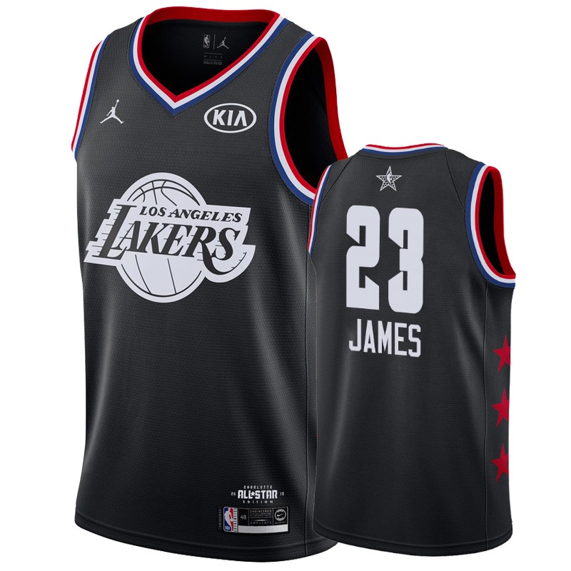Men Los Angeles Lakers #23 LeBron James All-Star Game Finished Jersey - Black