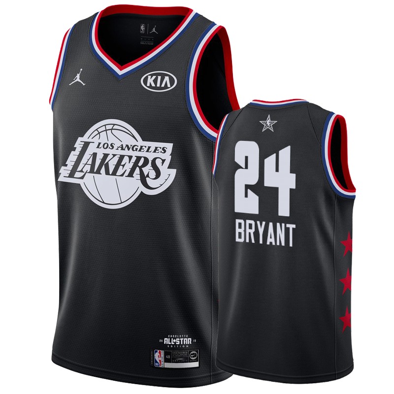 Men Los Angeles Lakers #24 Kobe Bryant All-Star Game Finished Jersey - Black