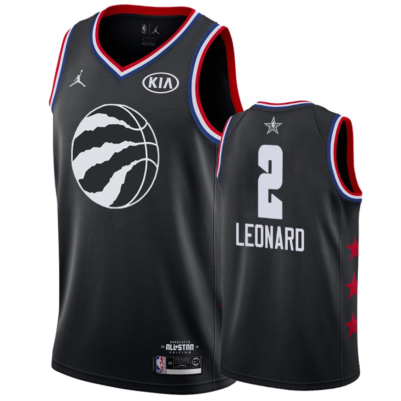 Men Toronto Raptors #2 Kawhi Leonard All-Star Game Finished Jersey - Black
