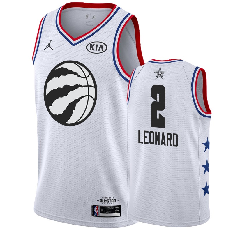 Men Toronto Raptors #2 Kawhi Leonard All-Star Game Finished Jersey - White