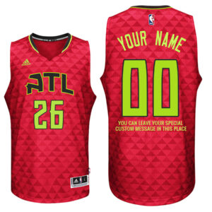 Mens Atlanta Hawks Alternate Red Custom Message Jersey