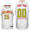 Mens Atlanta Hawks Home White Custom Message Jersey