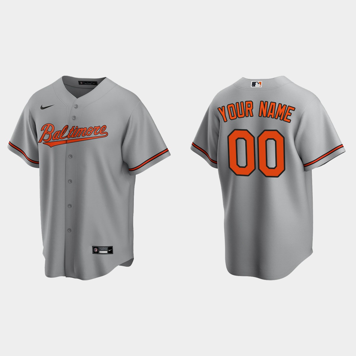 Men's Baltimore Orioles Gray Road Custom Jersey