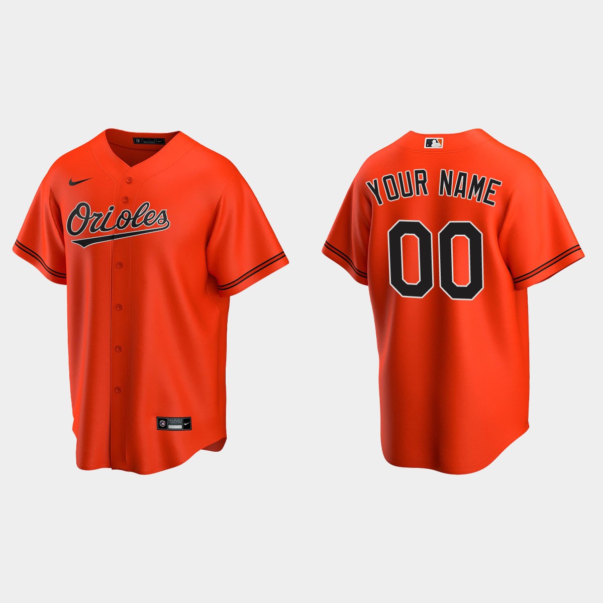 Men's Baltimore Orioles Orange Alternate Custom Jersey