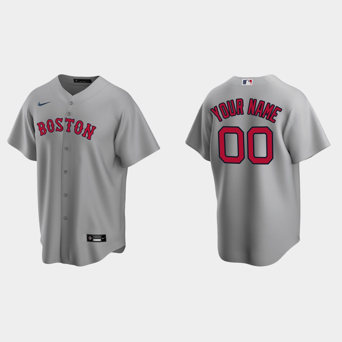 Men's Boston Red Sox Gray Road Custom Jersey