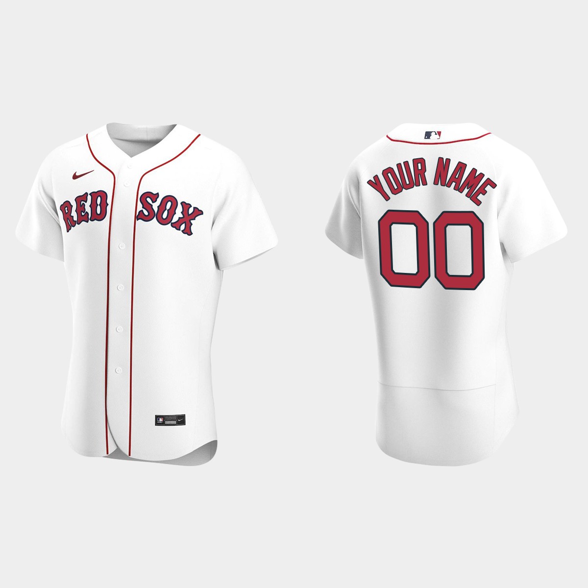Men's Boston Red Sox White Home Custom Jersey