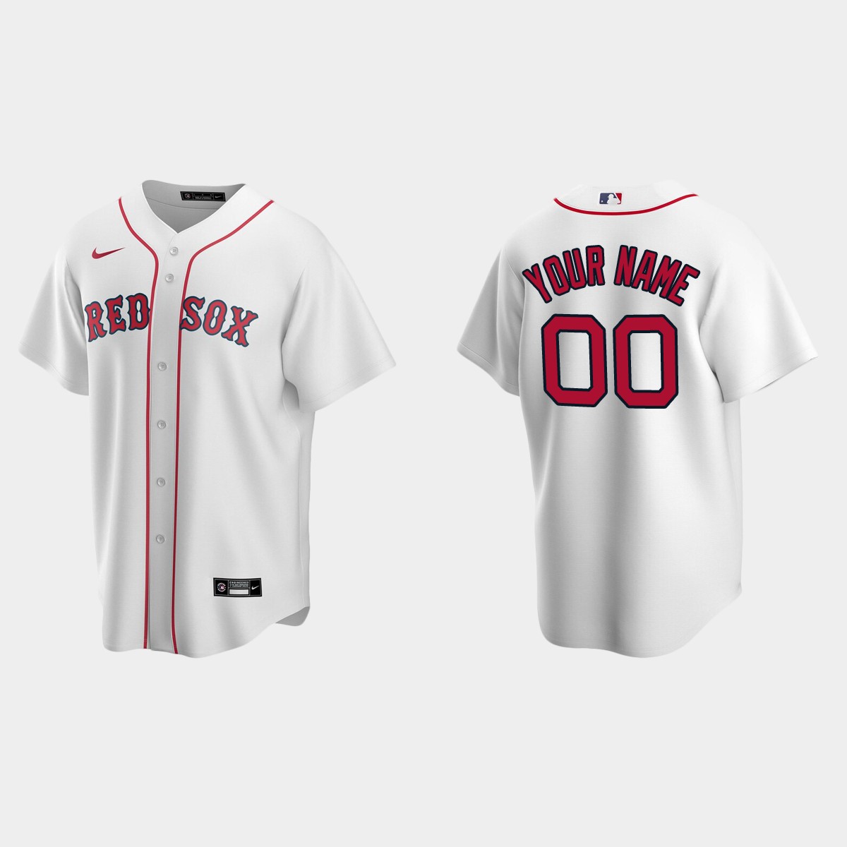 Men's Boston Red Sox White Home Custom Jersey