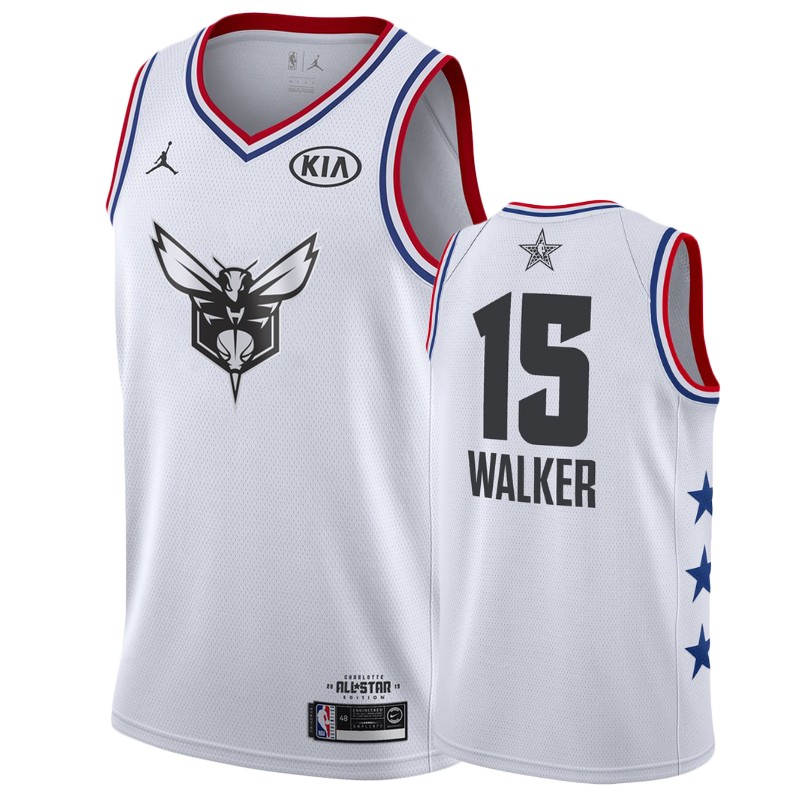 Men's Charlotte Hornets #15 Kemba Walker All-Star Jersey - White