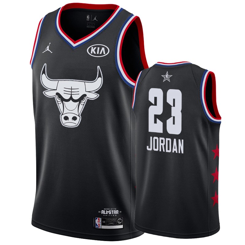 Men's Chicago Bulls #23 Michael Jordan All-Star Jersey - Black