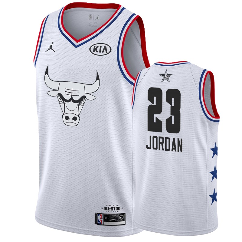 Men's Chicago Bulls #23 Michael Jordan All-Star Jersey - White