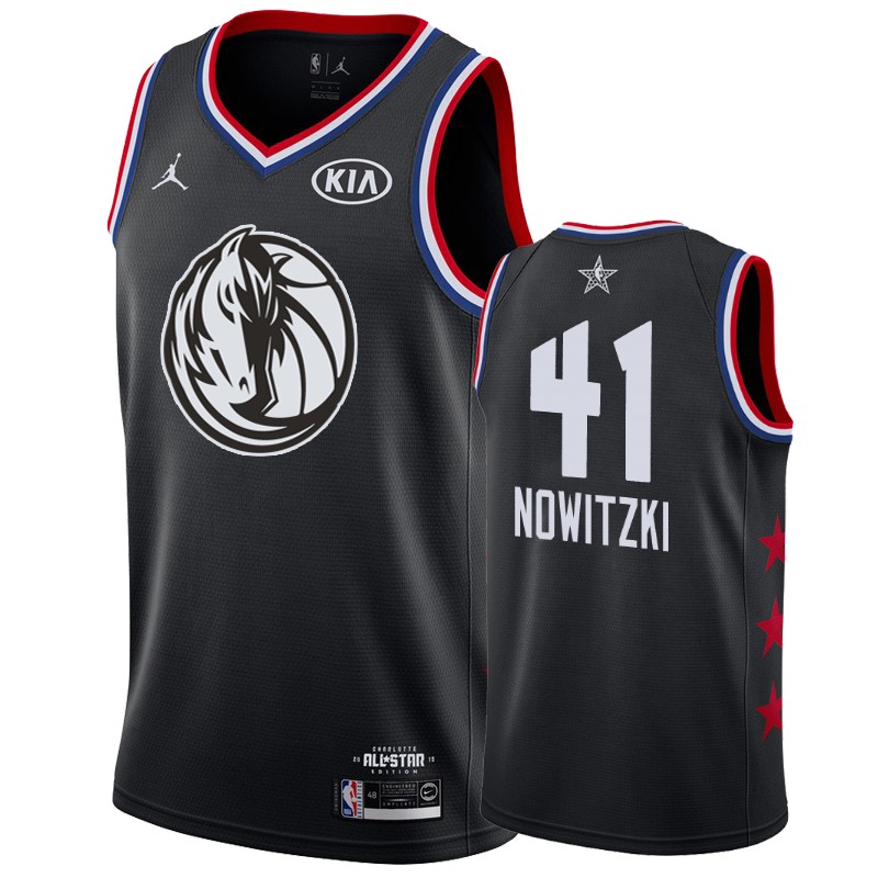 Men's Dallas Mavericks #41 Dirk Nowitzki All-Star Jersey - Black