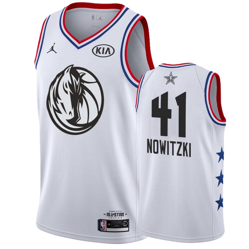 Men's Dallas Mavericks #41 Dirk Nowitzki All-Star Jersey - White