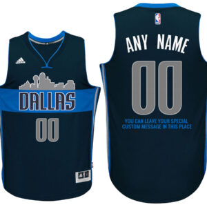 Mens Dallas Mavericks Alternate Navy Custom Message Jersey