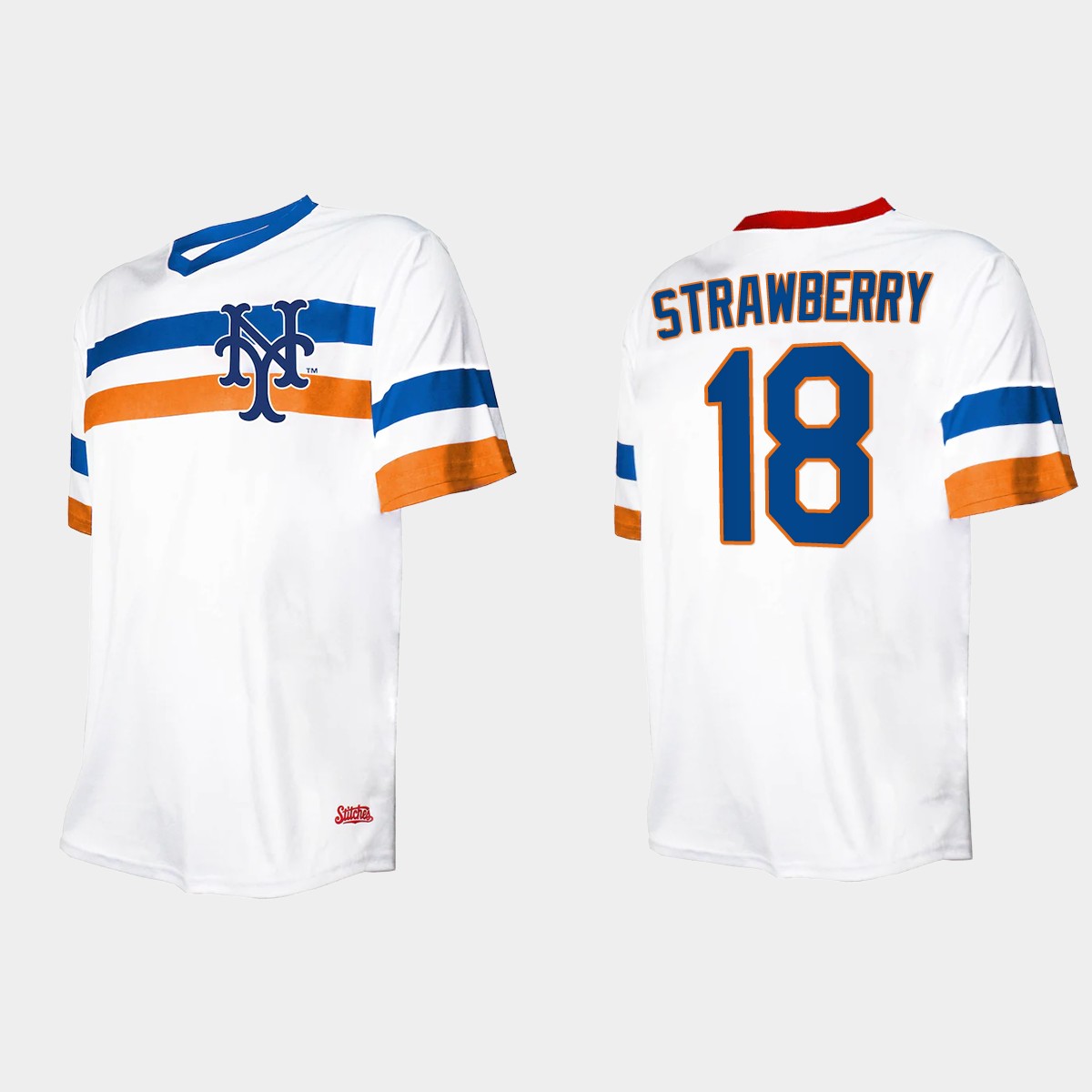 Men's Darryl Strawberry New York Mets Cooperstown Collection V-Neck Jersey - White