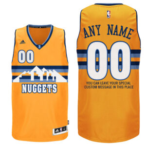Mens Denver Nuggets Alternate Gold Custom Message Jersey