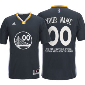 Mens Golden State Warriors Alternate Black Custom Message Jersey