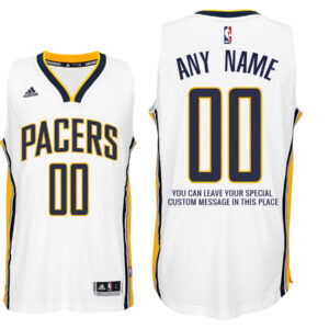 Mens Indiana Pacers Home White Custom Message Jersey