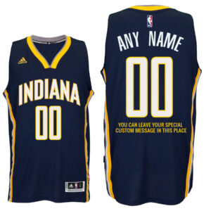 Mens Indiana Pacers Road Navy Custom Message Jersey