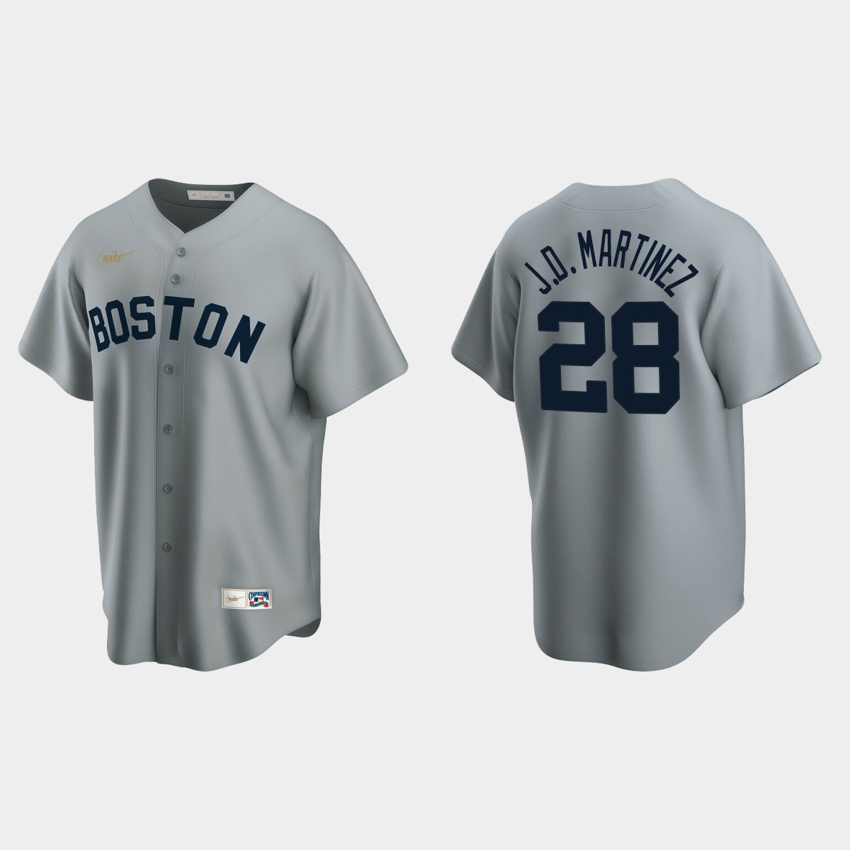 Men's J.D. Martinez #28 Boston Red Sox Cooperstown Collection Road Jersey - Gray
