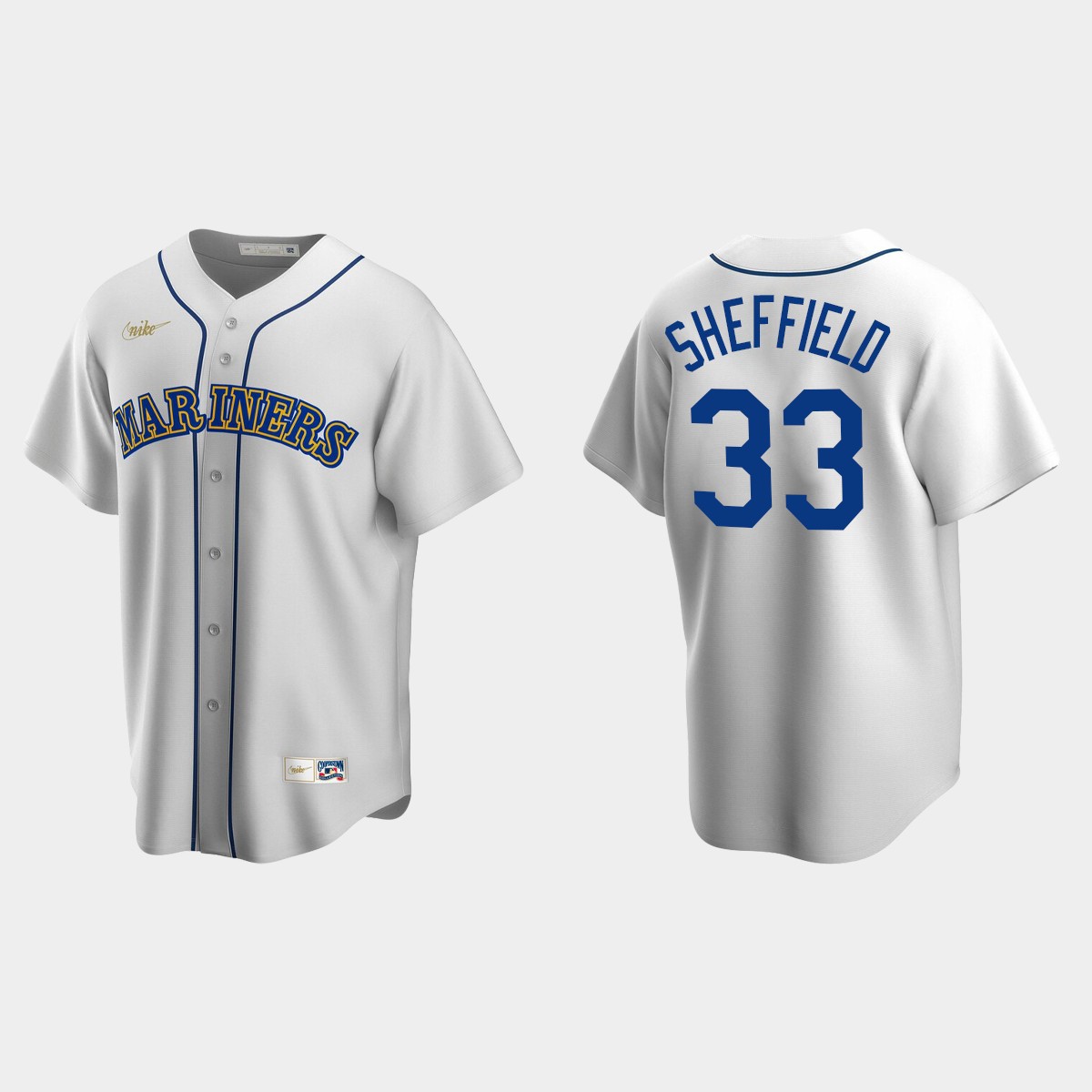 Men's Justus Sheffield #33 Seattle Mariners Cooperstown Collection Home Jersey - White