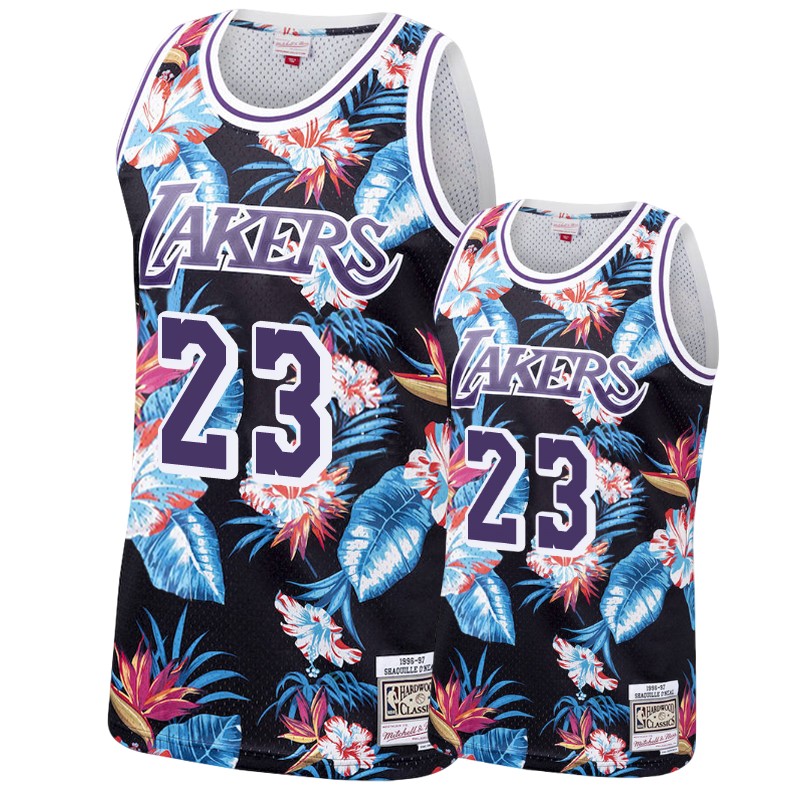 Men's Los Angeles Lakers #23 LeBron James Hardwood Classics Swingman fashion Jersey