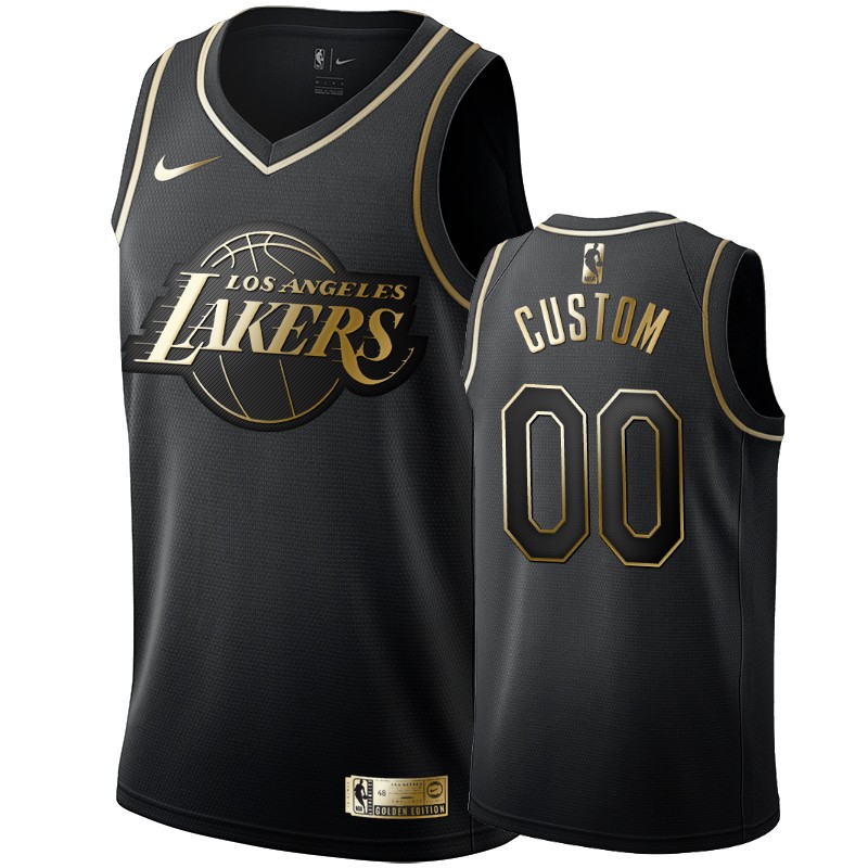 Men's Los Angeles Lakers Custom Black #00 Golden Edition Swingman Jersey