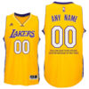 Mens Los Angeles Lakers Home Gold Custom Message Jersey
