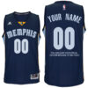 Mens Memphis Grizzlies Road Navy Custom Message Jersey