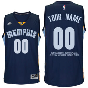 Mens Memphis Grizzlies Road Navy Custom Message Jersey