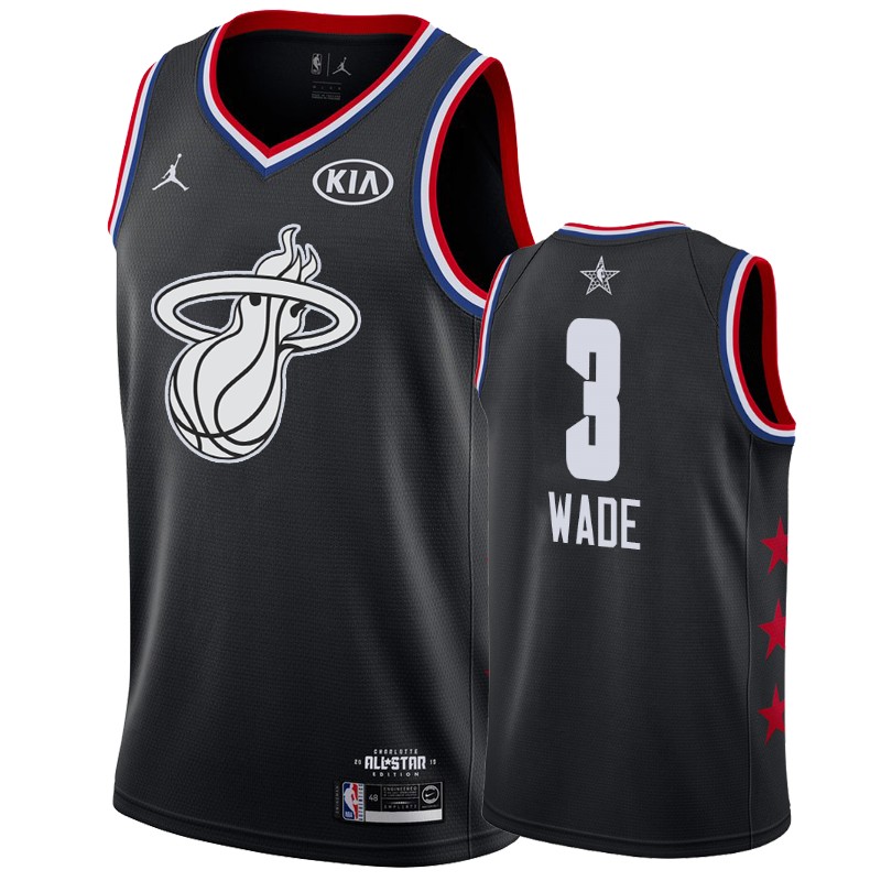 Men's Miami Heat #3 Dwyane Wade All-Star Jersey - Black
