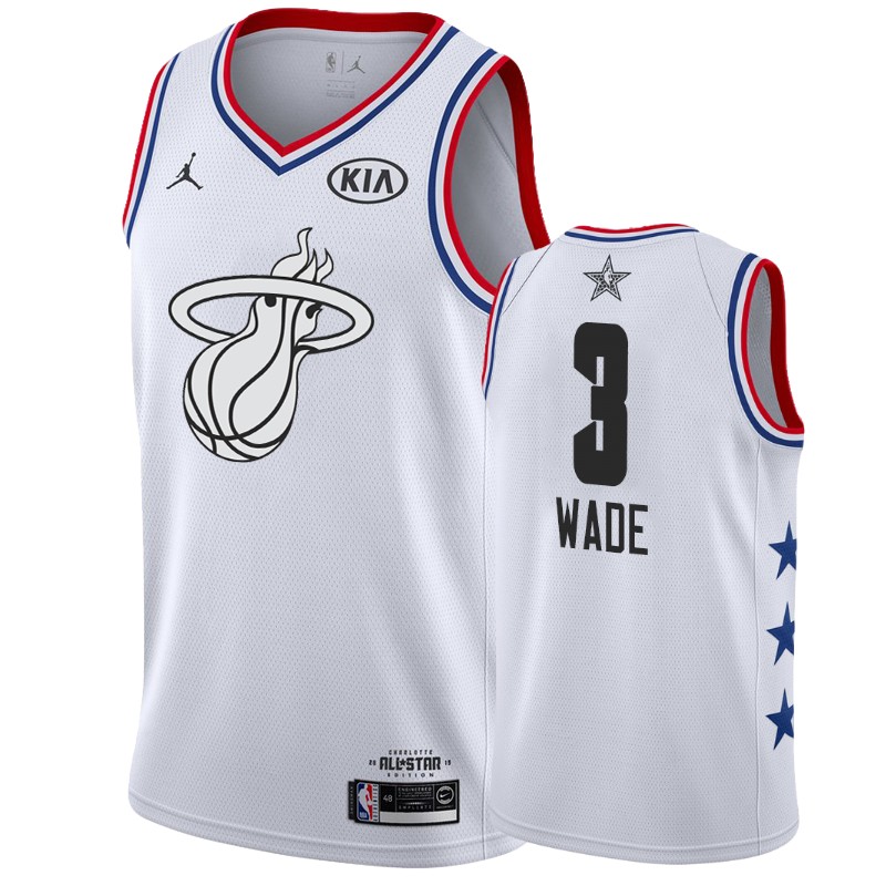 Men's Miami Heat #3 Dwyane Wade All-Star Jersey - White