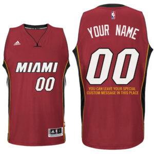 Mens Miami Heat Alternate Red Custom Message Jersey