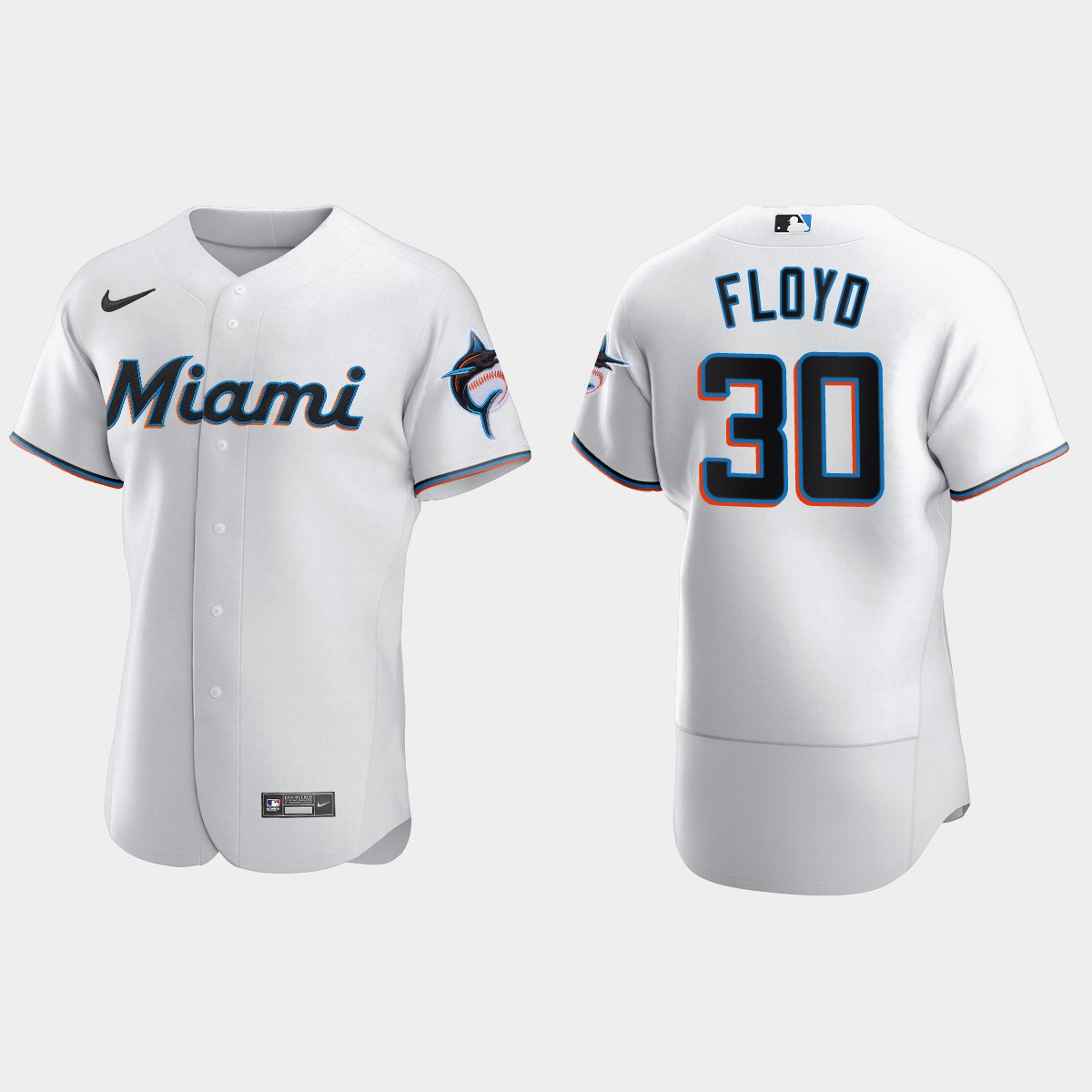 Men's Miami Marlins Cliff Floyd White Retired Player Jersey