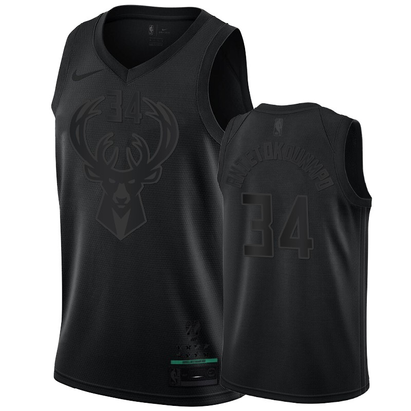 Men's Milwaukee Bucks #34 Giannis Antetokounmpo MVP Jersey - Black