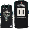 Mens Milwaukee Bucks Alternate Black Custom Message Jersey