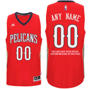 Mens New Orleans Pelicans Alternate Red Custom Message Jersey