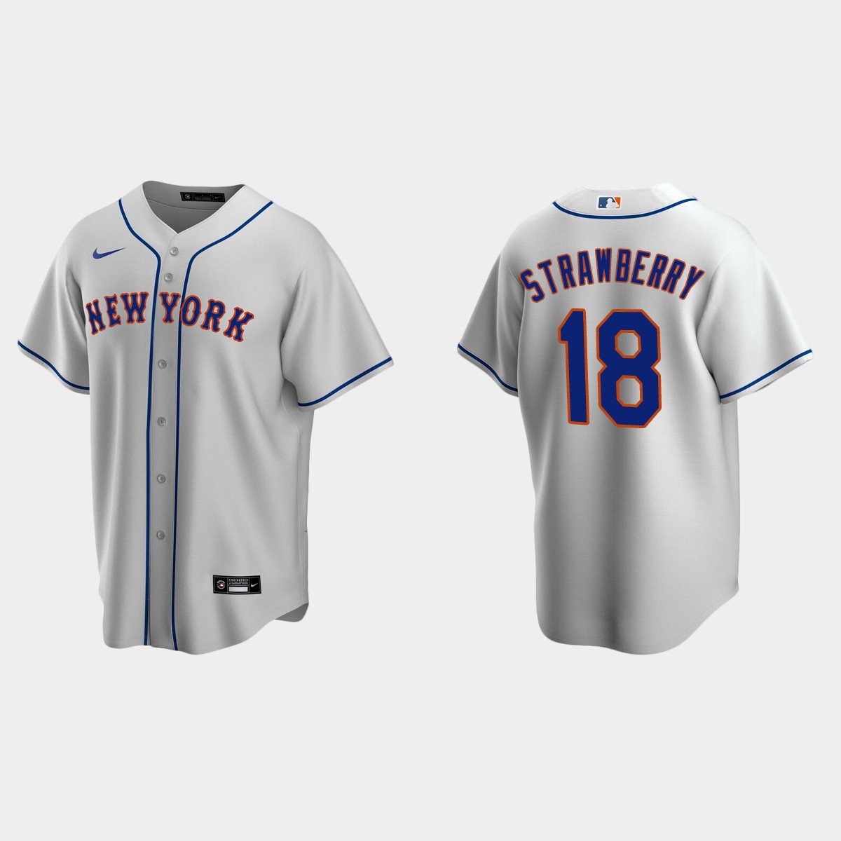 Men's New York Mets Darryl Strawberry Road Jersey - Gray