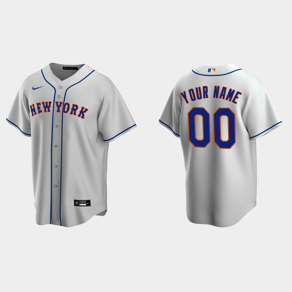 Men's New York Mets Gray Road Custom Jersey