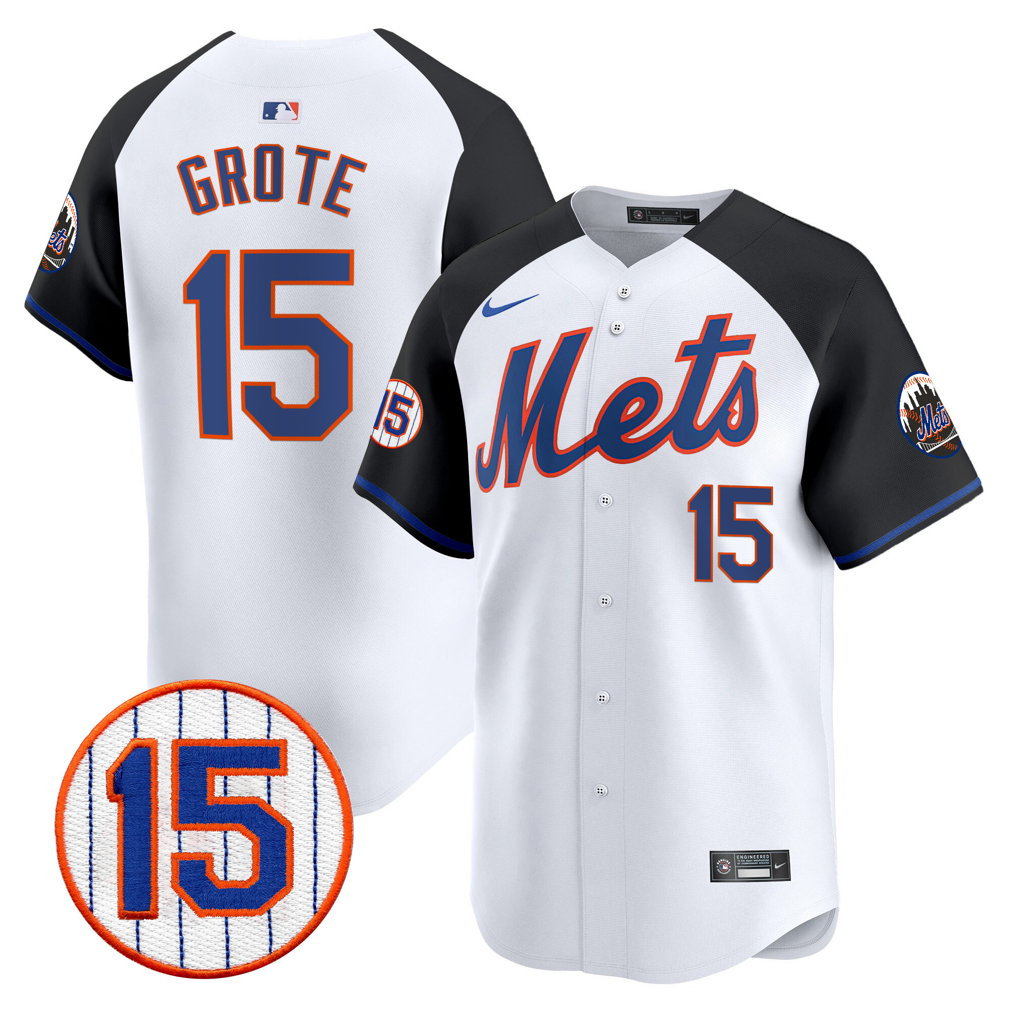Men's New York Mets Jerry Grote Patch Vapor Premier Limited Alternate Jersey