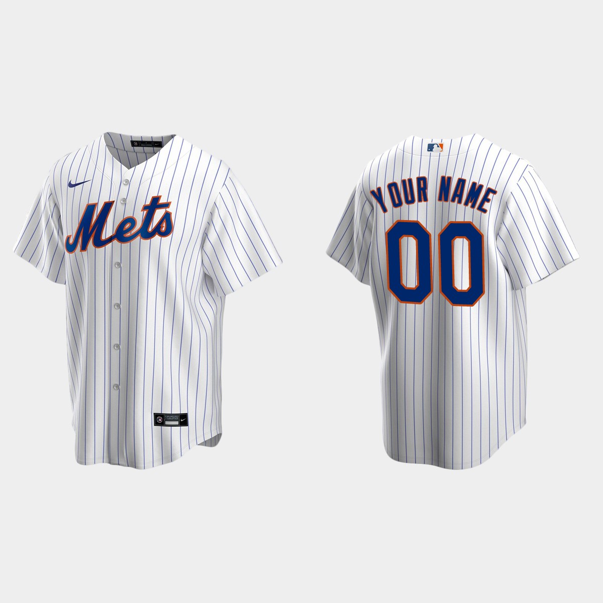 Men's New York Mets White Home Custom Jersey