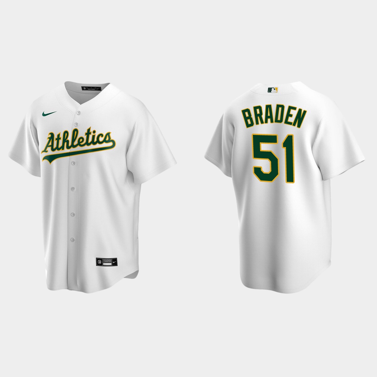 Men's Oakland Athletics Dallas Braden White Retired Player Jersey