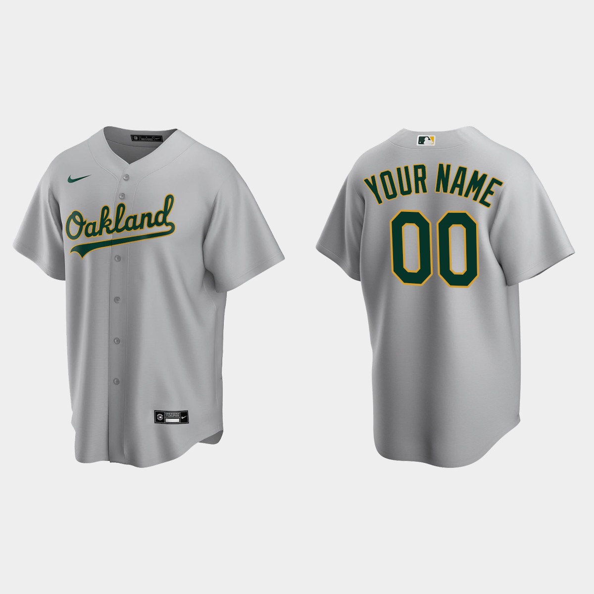 Men's Oakland Athletics Gray Road Custom Jersey