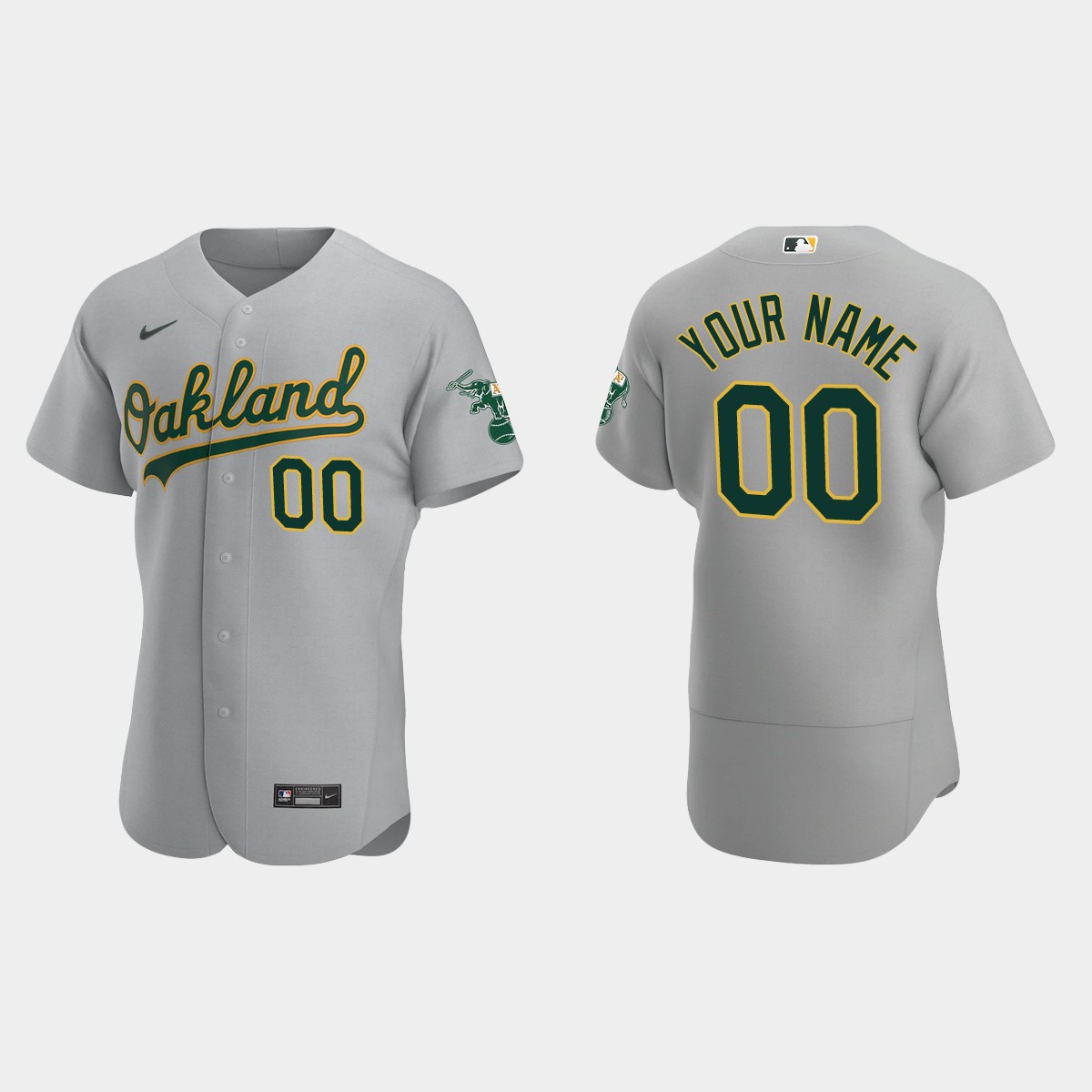 Men's Oakland Athletics Gray Road Custom Jersey