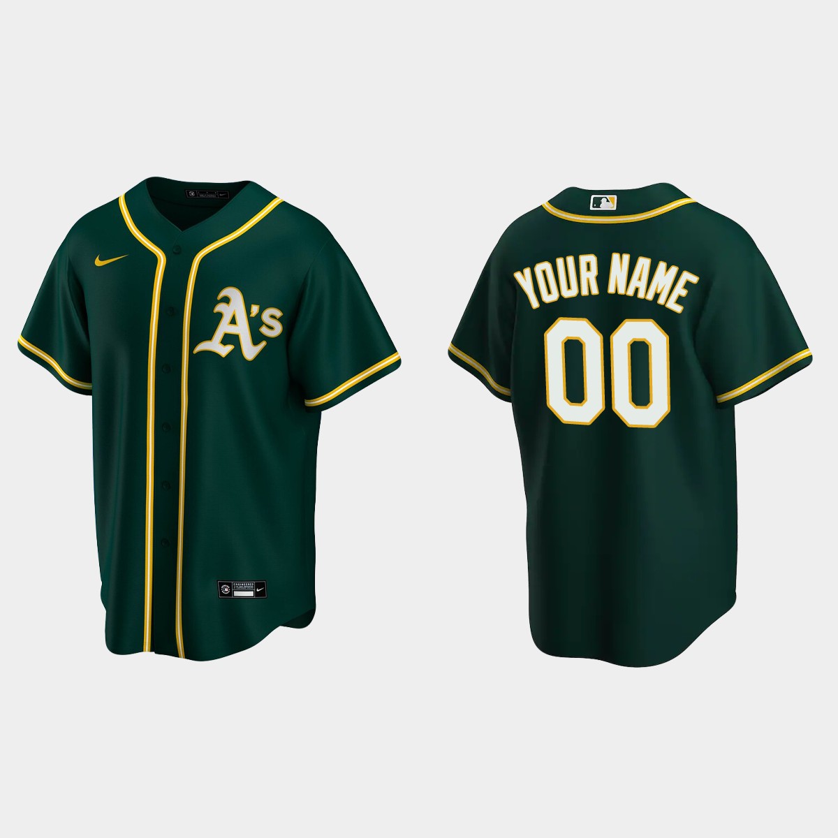 Men's Oakland Athletics Green Alternate Custom Jersey