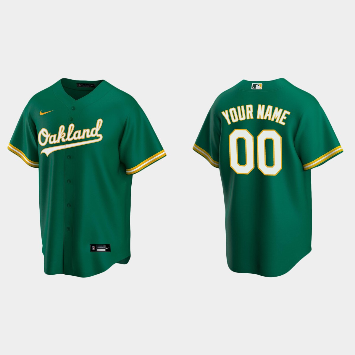 Men's Oakland Athletics Green Alternate Custom Jersey