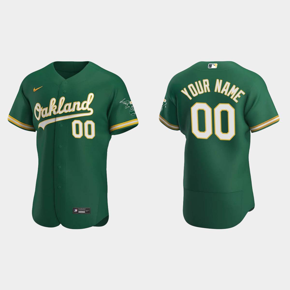 Men's Oakland Athletics Kelly Green Alternate Custom Jersey