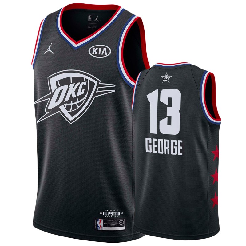 Men's Oklahoma City Thunder #13 Paul George All-Star Jersey - Black